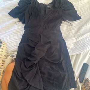 C/Meo Collection black ruffle dress